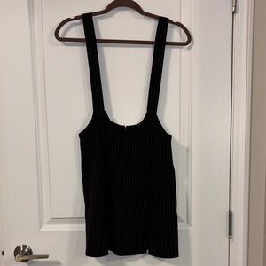 Pinstripe Skirt with Suspenders